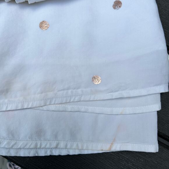 Anthropologie Cloth & Stone Polka Dot Seamed Dress White Rose Gold Size XS - Picture 11 of 11